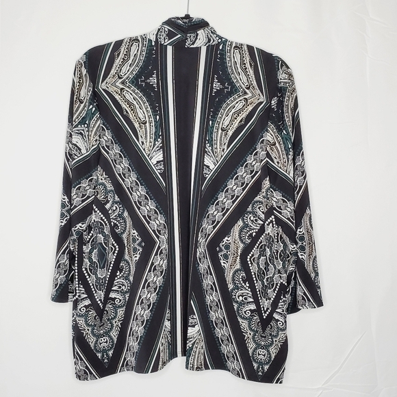 Chico's Travelers Open Front Cardigan Size 3 US 16/18 (XL) Abstract Print Artsy - Picture 4 of 10